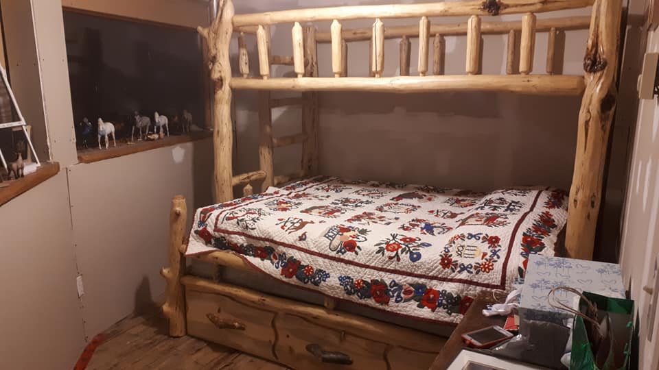 Log loft bed hotsell