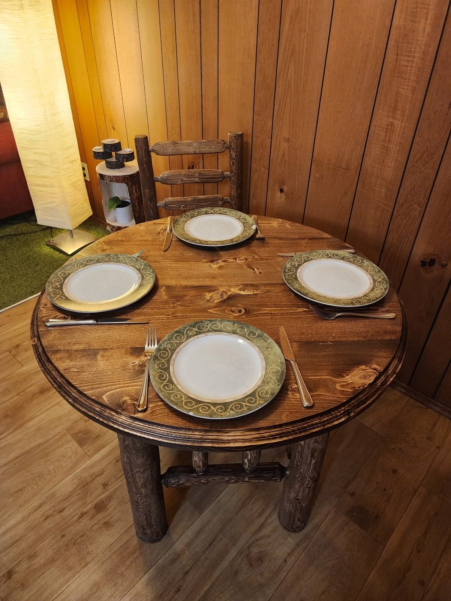 Log Dining Table - Round - Canadian Log Furniture