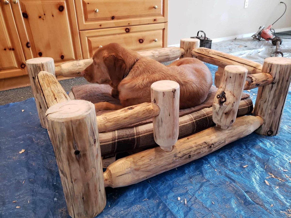 Log Dog Bed - Canadian Log Furniture