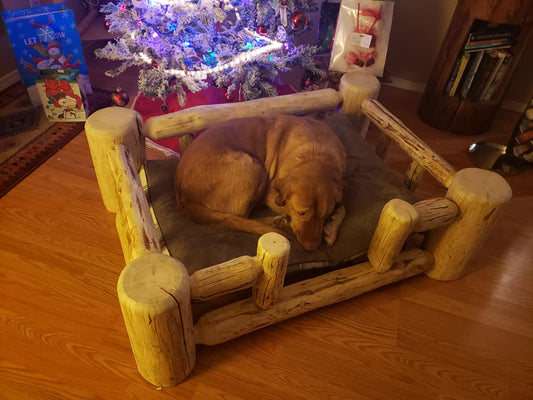 Log Dog Bed - Canadian Log Furniture