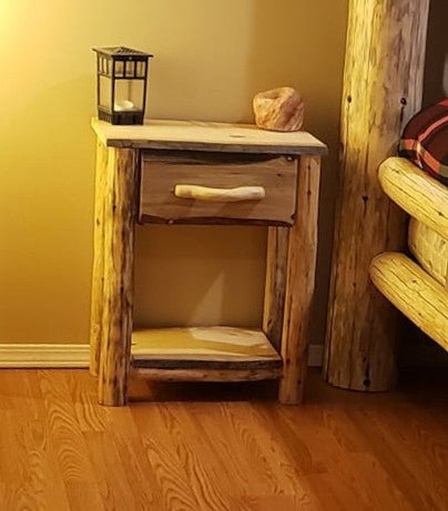 Log Night Stand - Canadian Log Furniture