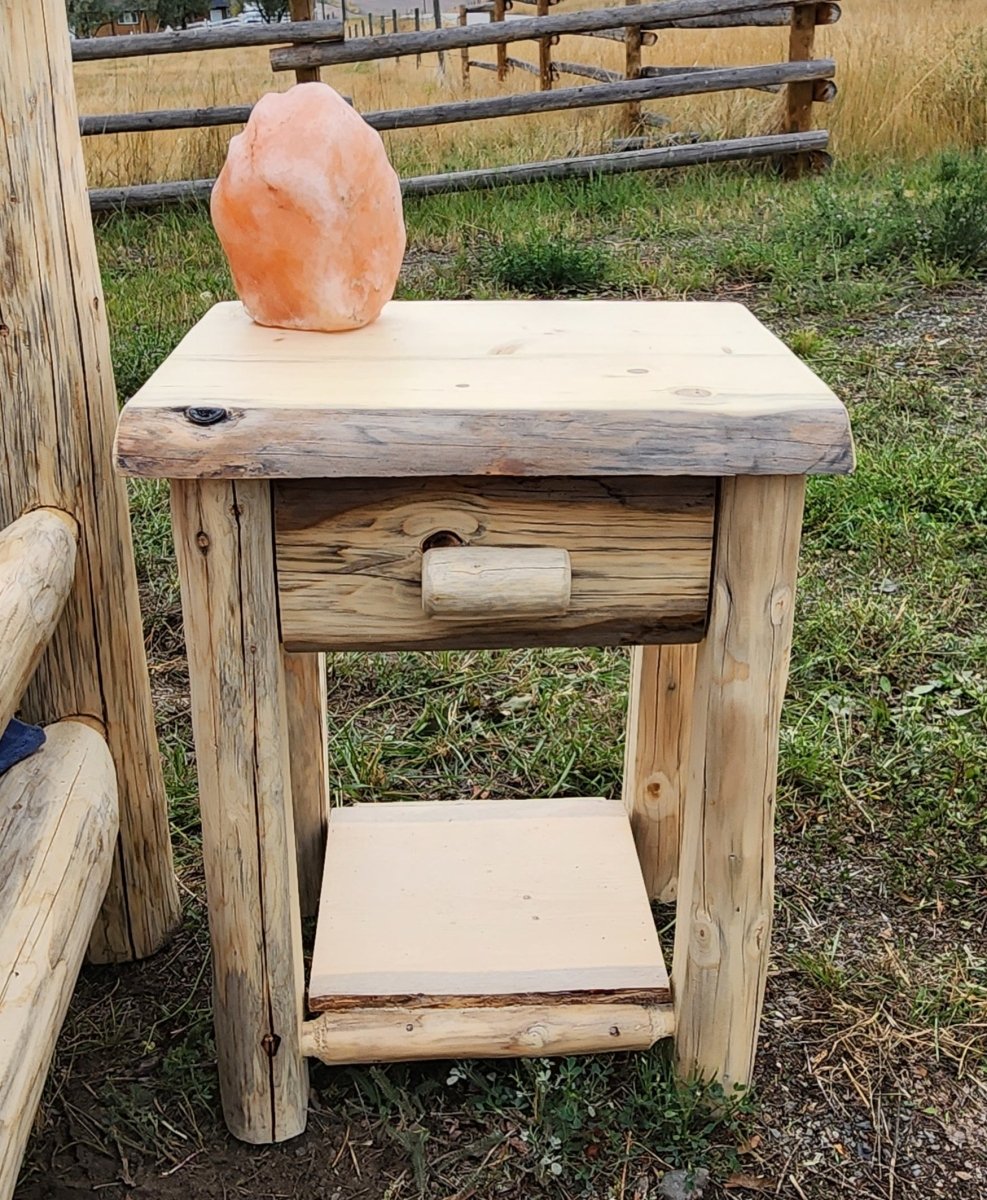 Log Night Stand - Canadian Log Furniture