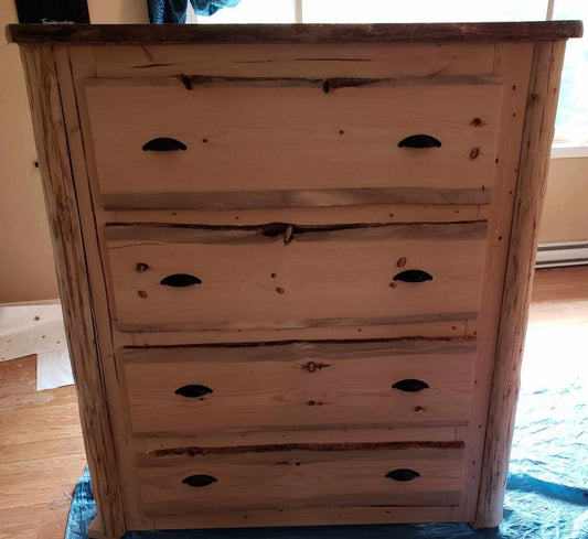 Log Tall Boy Dresser - Canadian Log Furniture