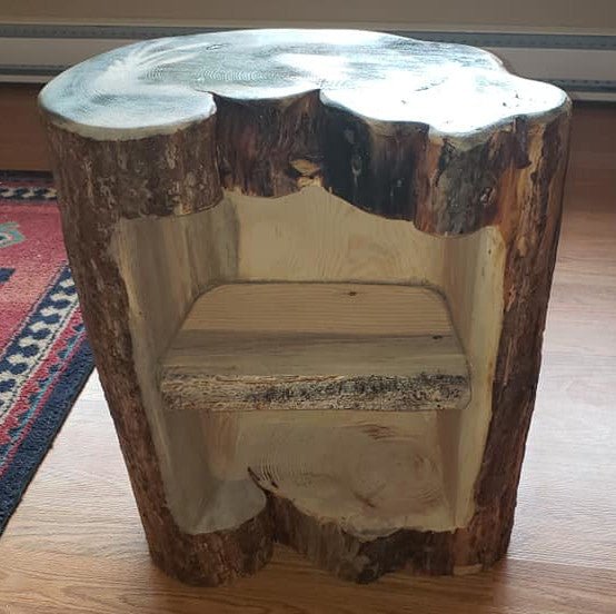 Stump Night Stand - Canadian Log Furniture