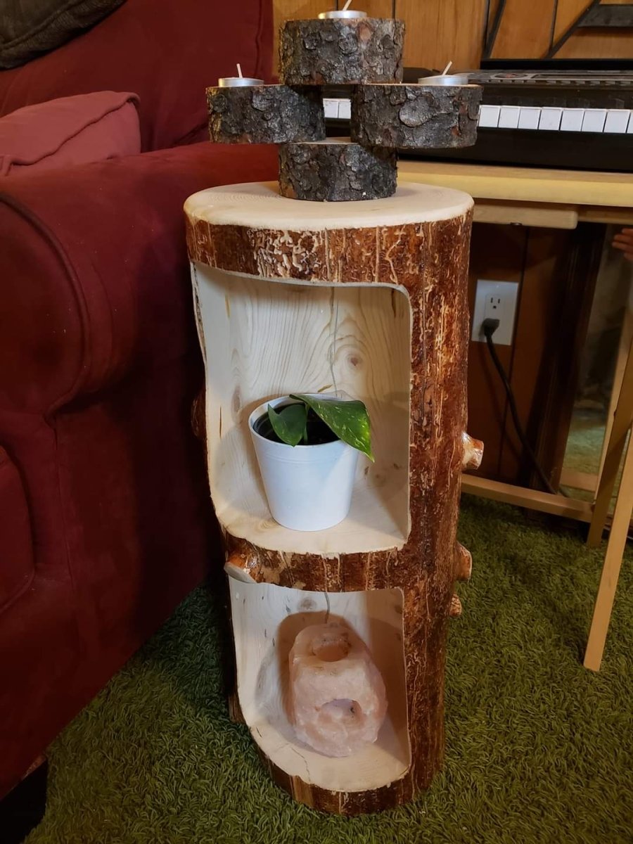 Stump Nightstand - Canadian Log Furniture